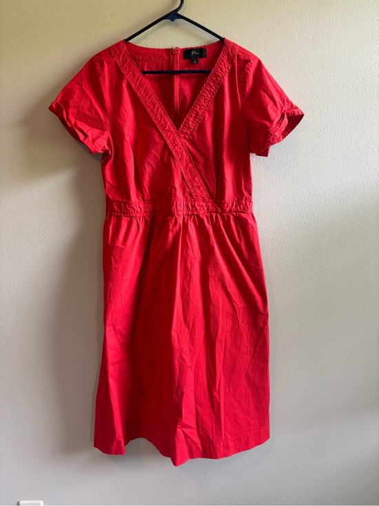 J. Crew Dresses & Skirts - J. Crew Bright Red V‑Neck Midi Sheath Dress